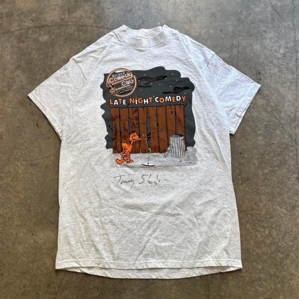 Vintage 90's Late Night Rivera Comedy Club Signed T Shirt Tultex Size XL